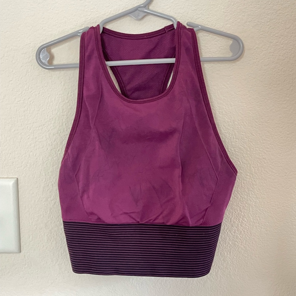 Magenta tie dye Lululemon tank with stripes